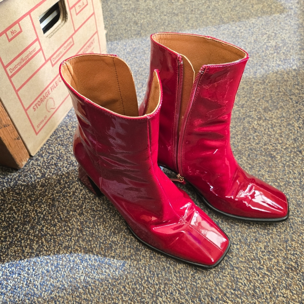 Angel Alarcon Dremia Red Patent Leather Boots